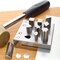 The Beadsmith Steel Disc Cutter Set Includes 4 Punches & Die. Tool for Cutting Corners from: 1/4", 1/2" & 1" Curves & 3/16" x 3/4" Oval Slot Punch. Use Soft Metal Sheet up to 20-24 Gauge & Thinner
